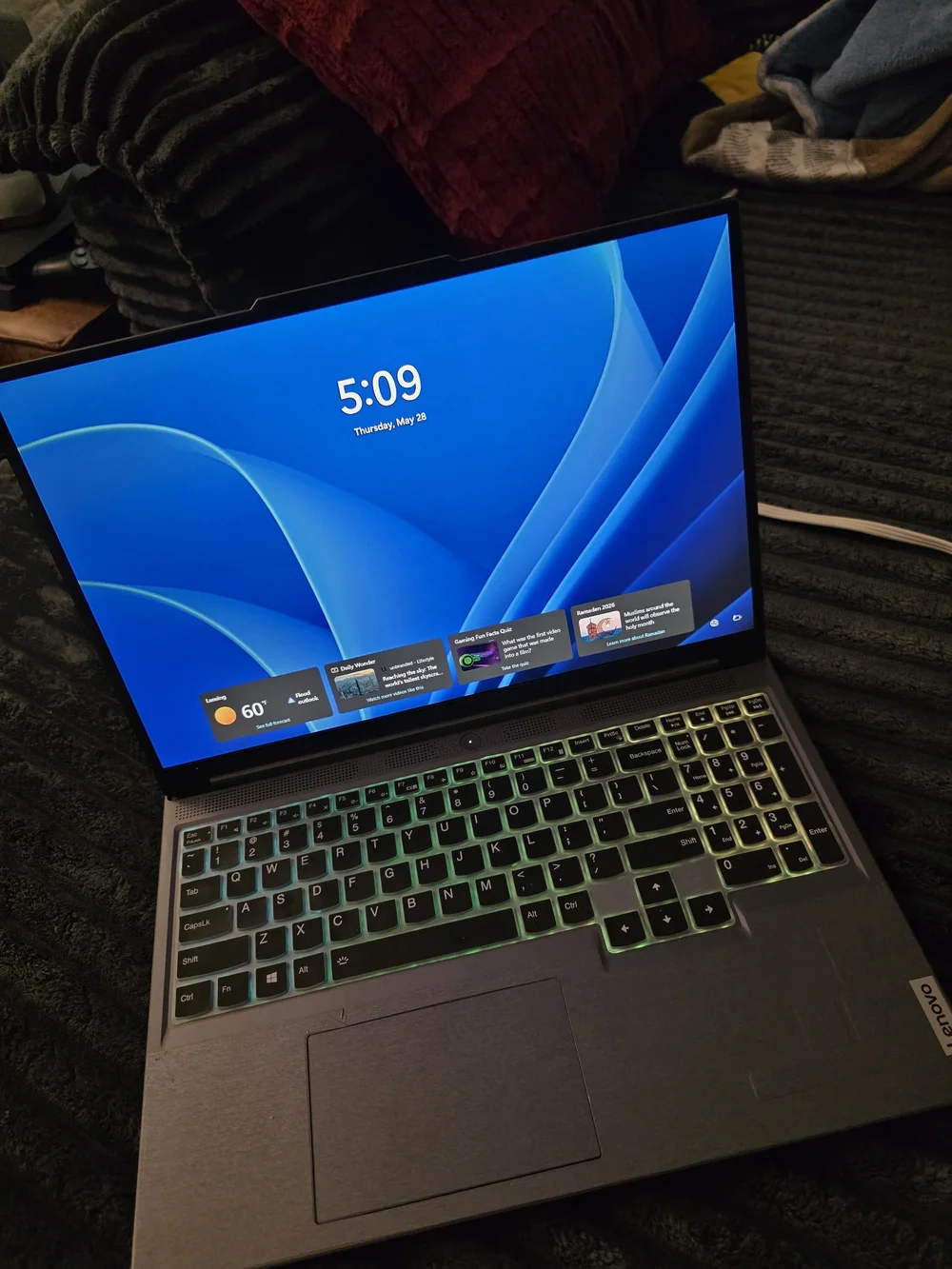 Lenovo Legion Laptop - Gray with RGB Pink to Purple Backlit Keyboard